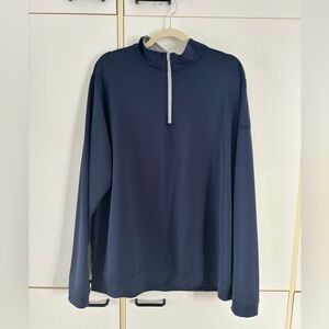 Peter Millar Men XL Navy 1/4 Zip Pullover Golf Business Casual Quiet Minimalist
